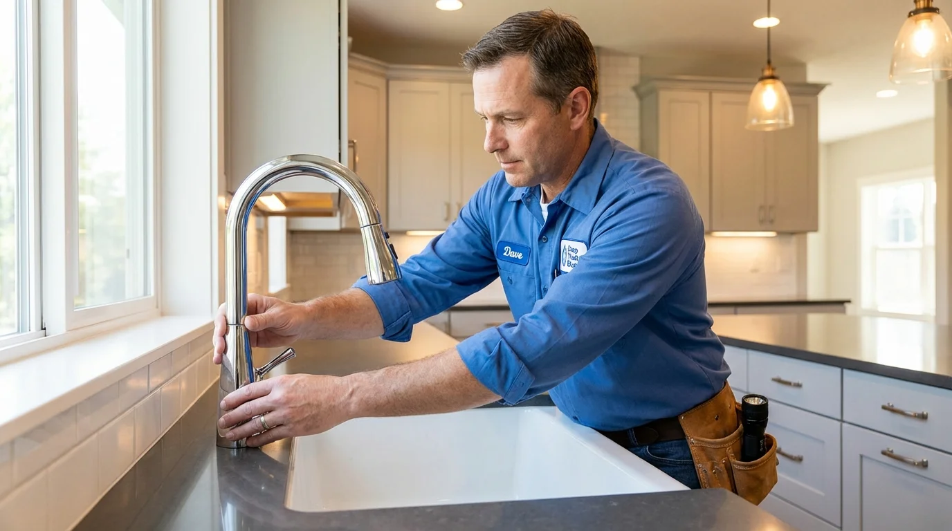 Kitchen faucet installation by Johns Plumbing LLC in Loves Park
